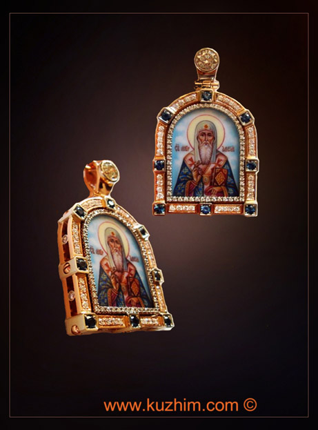 Нательная золотая ладанка  Святой Алексий