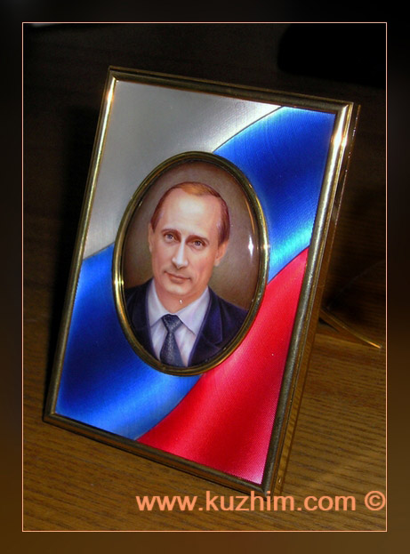 Портрет В.В.Путина, горячая эмаль.