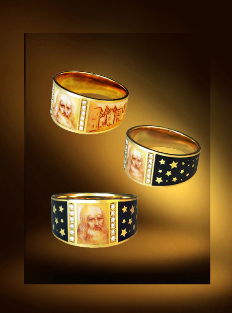 Gold enamel ring, handmade ring, art deco rings.